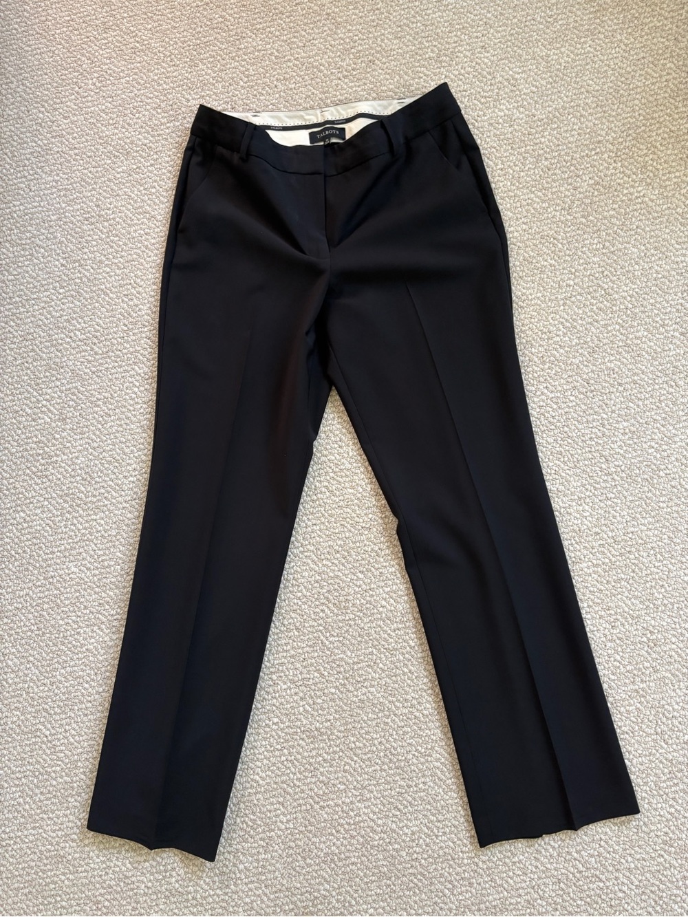 TALBOTS 84% Wool + Stretch - Black Dress Pants - Classic Straight Leg - Size 10